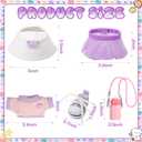 5 Pcs Stylish Set for 17cm Dolls with Fashion Hat ,Water Bottle,Skirt,Shoes and Sweater Outfit Set, Cute Doll Style Accessories Gift(Kawaii,Purple)