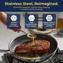 12 Inch Hybrid Nonstick Frying Pan with Lid, Tri-Ply Stainless Steel