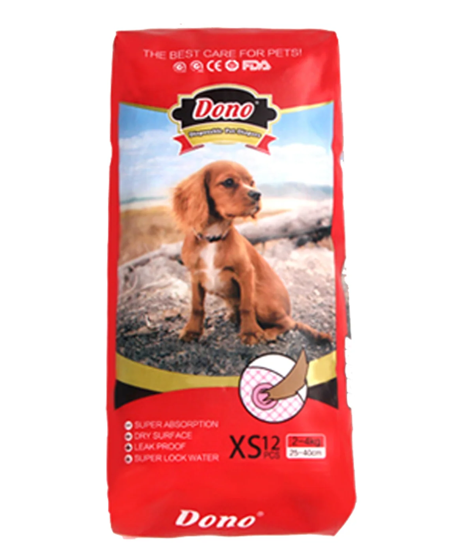 Pet Diapers, XS, 12PCS, 2-4KG, 25-40Cm