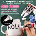 Resin Black Rhinestones for Bedazzling with B7000 Jewelry Glue, 1 Box Flatback Crystals with 3Pcs 10ml Glue for Crafting, Gems for Nail Art Makeup