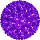 Novelty Lights LED 7.5in 100 Light Starlight Sphere, Purple, Large Ornament Ball Light, 5ft Hanging Cord with S Hook, 12ft Power Cord with Stackable Plug, Commercial Grade