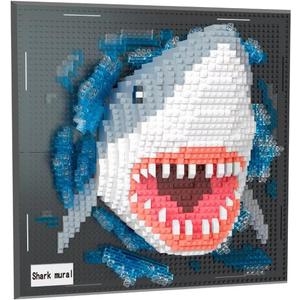 BDYDT Wall Art Shark Building Blocks Set for Adults Who Love Creative Hobbies (2166 Pieces) Toys Gifts for Kid and Adult