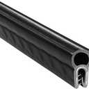 Trim-Lok DDA2513-25 EPDM Dual Durometer Rubber/Metal Carrier Coextruded Trim Seal with Top Bulb, Fits Edge 0.040" - 0.125", 25' Length