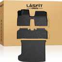 LASFIT Floor Mats & Cargo Mat Fits for KIA EV6 2024 2023 2022(Not for Manual 1st Row), All Weather TPE Custom Fit Floor Liners for 1st and 2nd Row Car Mats & Trunk Liner for Kia EV6 Accessories, Black