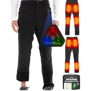 Heated Pants for Men and Women - Waterproof Hiking Hunting Skiing Heating Pants. 7.4v 16000mAh Battery XL