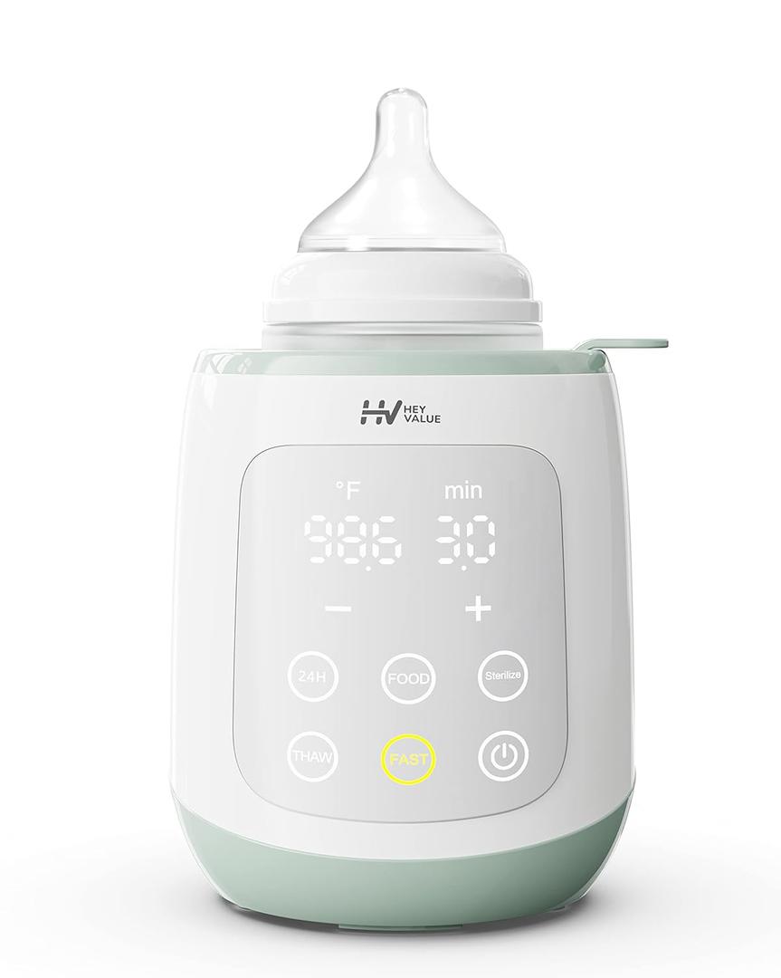 Bottle Warmer, 10-in-1 Fast Baby Bottle Warmer for Breastmilk or Formula with Timer, IMD LED Display, Accurate Temperature Control, Automatic Shut-Off, BPA-Free, Bottle Warmers for All Bottles (Green)
