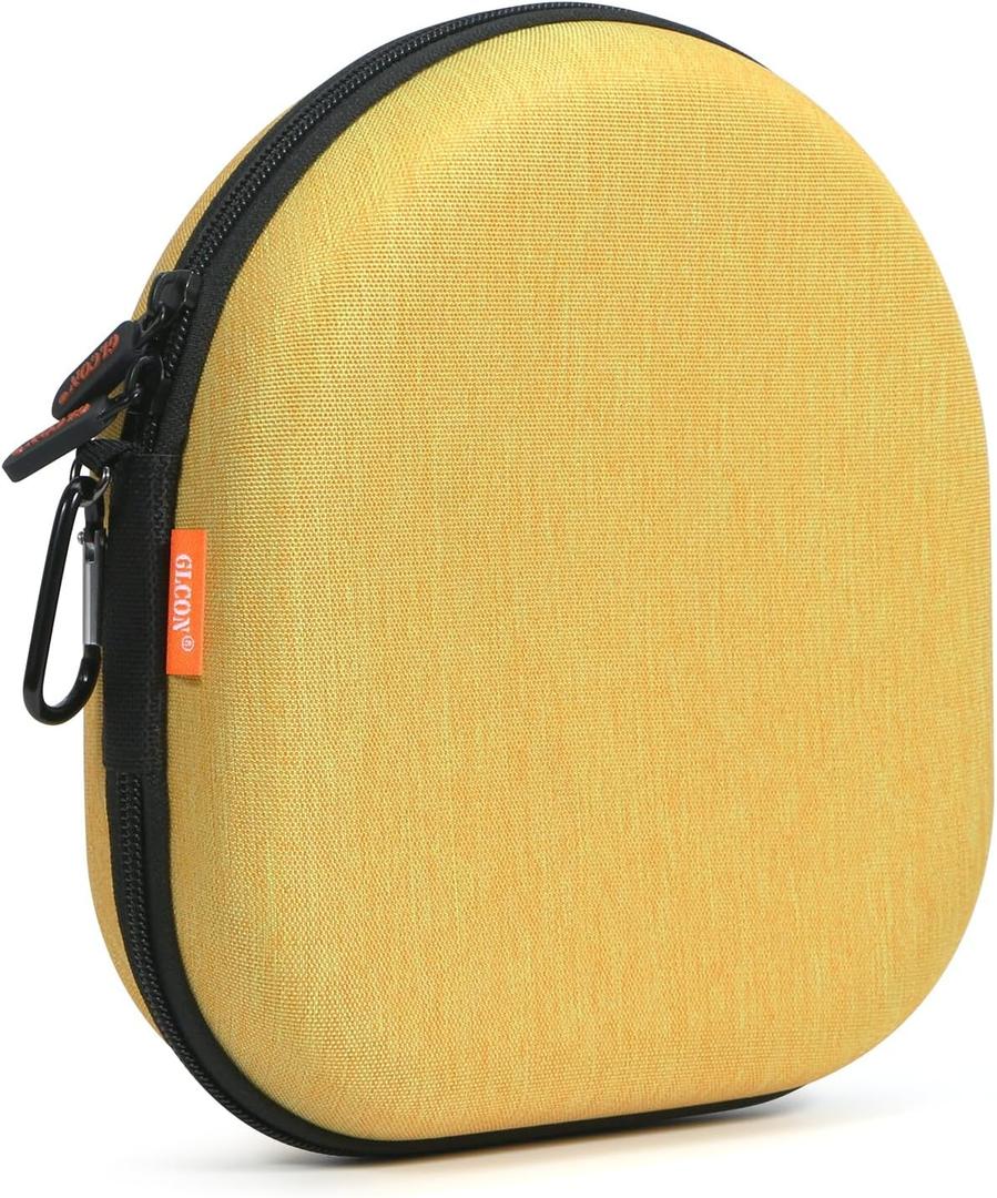 Hard Shell Headphone Case - Durable Zipper Headphones Case Portable Carrying Pouch Bag Compatible with JBL 770NC/720BT/520BT/510BT, Sony WH-CH520/WH-CH720N, Soundcore, Bose, Jlab, TOZO Headphones (Large, Yolk-Yellow)