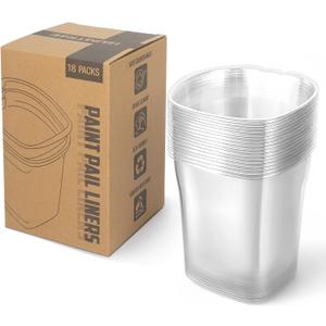18 Pcs Paint Pail Liners, Paint Bucket Liners for Paint Cups, Holds Up to a Quart of Paint or Stain, Use Solo or with a Bucket (Compatible with Model 2500-CT Style Paint Pails)
