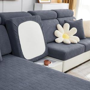 Universal Sectional Couch Cover, Stretch Individual Slip Covers for Sofa, Replacement Sofa Cushions L Shape, Seat Cover for Couch, Chaise Lounge Furniture Protector(Dark Gray,Large Single Seat Cover)