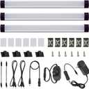 AIBOO Dimmable LED Under Cabinet Lighting Under Counter LED Light Bar Linkable Kit with Rotary Dimmer Switch Kitchen,Counter Showcase,Shelf Lighting 3 Panel Kits 9W (Warm White)