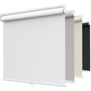 SUNFREE Cordless Blackout Roller Shades, 28"W x 72"H White Blinds for Windows & Front Door, Spring System Pull Down Shades UV Protection for Room Darkening, Child Safety Privacy for Bedroom, Bathroom