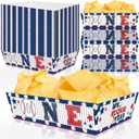 Rookie of The Year 1st Birthday Decorations - 50 Pack Baseball Party Supplies Set With Disposable Boats, Paper Food Serving Tray for Baseball Themed First Birthday Party