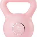 KHTO Kettlebells Fitness Exercise-Pink Strength Training Kettlebell Sets,Dumbbell Weights for Home Gym Equipment, 15LB