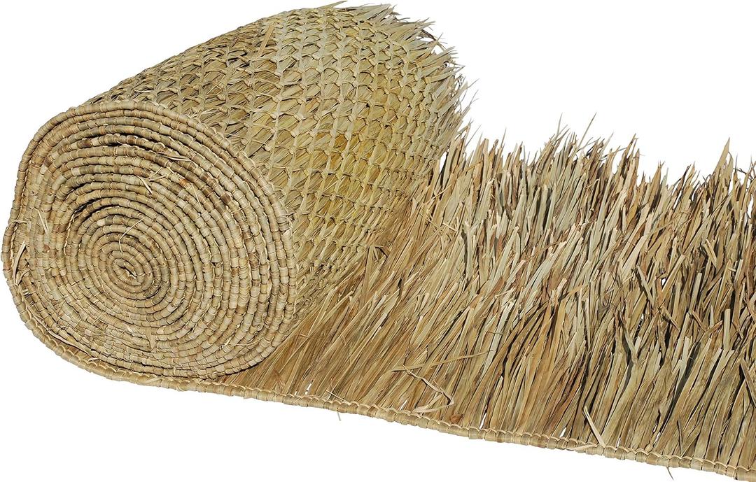 Eco-Friendly Mexican Roof Thatch - Hand-Woven Palm Leaf Roll for DIY Projects, Duck Hunting Camo Mesh, Tiki Bar, Palapa Thatch Roofing, Patio Umbrella - (35 x 30ft)