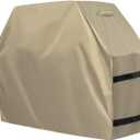 OutdoorLines Waterproof Heavy Duty BBQ Grill Cover - Universal Barbecue Grill Covers UV Resistant Barbeque Gas Grill Cover for Outdoor Outside Grill, 52L x 26W x 43H Inch, Camel