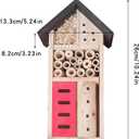 Insect Hotel Hanging Bee House Wooden Insect House, Natural Habitat for Beneficial Bees, Bugs, Butterflys, Ladybirds Garden Yard Home
