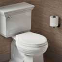 KOHLER K-7673-0 Cachet Quiet-Close Round-Front Toilet Seat, White, Slow Close, No Slam, Quick-Release Hinges, Easy Clean