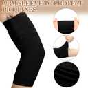 6 Pcs PICC Line Sleeve Cover PICC Line Shower Cover Fashionable Breathable Upper Arm Sleeves for Women Men (Black,Large)