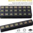 Monthly Pill Organizer, 28 Day Pill Box 1 Time a Day with Dust-Proof Case, Large 4 Weeks a Month Pill Case Container, Daily Vitamin Case Box for Pills/Medicine/Fish Oil/SupplementsBlack