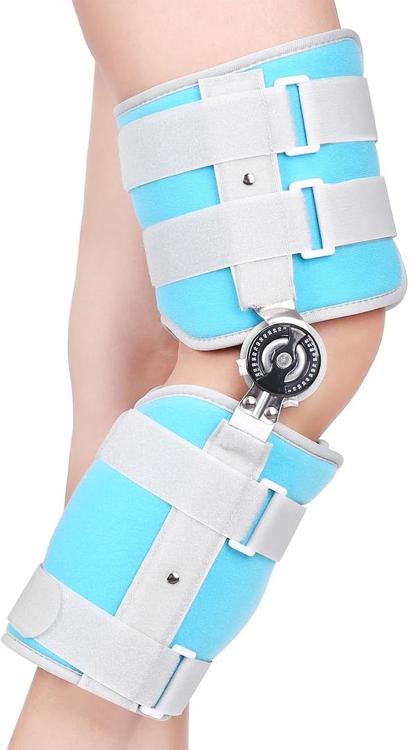 Kids Hinged Knee Brace Children Toddler Knee Immobilizer with Side Stabilizers Pediatric Medical ROM Post Op Knee Brace for Knee Pain Arthritis ACL PCL MCL Meniscus Tear Injuries (Small)
