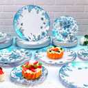AnyDesign 80 Pcs Blue White Floral Plastic Plates 10.25 Inch Dinner & 7.5 Inch Dessert Chinoiserie Flower Disposable Plates Party Tableware for Spring Wedding Baby Shower Table Supplies