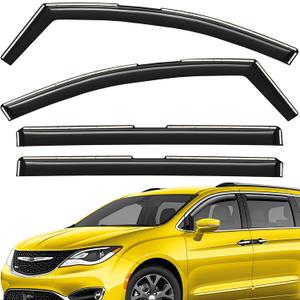 Extra Durable Window Deflectors in-Channel Window Visors Rain Guards Fit for Chrysler Pacifica 2017-2026, Sun Visors, Wind Vent for Shades, Exterior Car Accessories - 4 pcs. AG0929