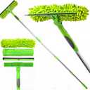 DSV Standard Professional Window Squeegee for Window Cleaning, 2 in 1 Rotatable Window Cleaning Squeegee Kit with Extension Pole, 62 Window Cleaning Tool for Indoor/Outdoor High Windows, Home, Car