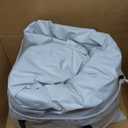 Full Air Mattress with Built-in Pump, Single Air Bed with Portable Storage Bag, Suitable for Home and Guests, Top Flocking, 18" Full Sky Blue