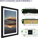 14x20 Poster Frame, Display Pictures 12X18 with Mat or 14x20 Without, Wall Hanging Frames, Black, 3 Pack