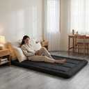 Japanese Futon Floor Mattress Foldable Mattress Full Size,Black