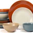 Sango Siterra Painter's Palette 16-Piece Stoneware Dinnerware Set  Service for 4, Multicolor with Unique Flecked Design, Perfect for Everyday Dining & Entertainment, Microwave & Dishwasher Safe