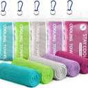 Cooling Towels - 5 Pack Gym Towels, Gym Towel for Working Out, Yoga Towel, Quick Dry Towel for Running, Camping, Fitness & More Activities (Light Blue/Green/Grey/Purple/Rose Red)