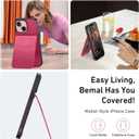 Bemal for iPhone 13 Mini Wallet Case, Built-in Card Holder, RFID Blocking, PU Leather Kickstand, Magnetic Closure, Durable Shockproof Phone Cover for Women and Men, Hot Pink