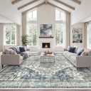 zesthome 10x14 Area Rugs-Washable Rug for Living Room, Non-Slip Backing Rugs, Stain Resistant 10x14 Rug for Bedroom, Ultra-Thin Low Pile Rugs, Vintage Large Home Decor