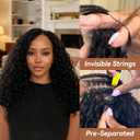 KRALER Feather Crochet Hair Extensions for Women 18 Inch 100 Strands Miracle Knots Feather Crochet Hair Pre-Separated Invisible Synthetic Curly Deep Wave Crochet Hair(100strands Natural Black)