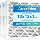 12x12x1 Air Filter 6 Pack (MERV 11) MPR 1000 & FPR 7 Pleated AC Furnace Filters Dust Defense Replacement (Exact Dimensions: 11.81"x11.81"x0.79")