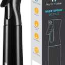 Hula Home Spray Bottle for Hair (10.1oz/300ml) - Powered by Flairosol Spray Technology - Continuous Ultra Fine Mist Sprayer  For Hairstyling, Cleaning, Salons, Plants, Essential Oil & More - Black