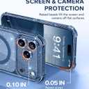 BERFY for iPhone 17 Pro Case for Women, Compatible with MagSafe, Clear Glitter Shockproof Protective Case, Anti-Yellowing, with Screen Protector & 3 Diamond Camera Lens Covers 6.3", Sparkle Blue