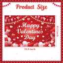 Valentine's Day Banner with LED Light, Glow in the Dark Valentine's Day Party Decoration,Happy Valentines Backdrop 43.3 * 71 inch for Wedding Party