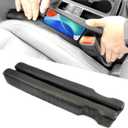 Car Seat Gap Filler, 2 Pack No-Drop Seat Guard Universal Gap Stopper/Catcher to Fill The Gap Between Seat and Console Black Car Crevice Blocker Space Pad