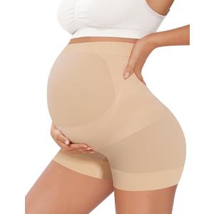Peauty Boyshorts Maternity Shapewear & Underwear 2-in-1,Belly Support Pregnancy Shorts Essentials Maternity Skits (S)