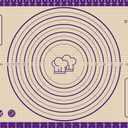 Baking Mat, 26" x 16" Silicone Extra Large Non Stick Baking Sheet Mat with Measurement Non-slip Dough Rolling Mat,Reusable Food Grade Silicone Counter Mat for Making Cookies,Macarons,Bread and Pastry (Purple)