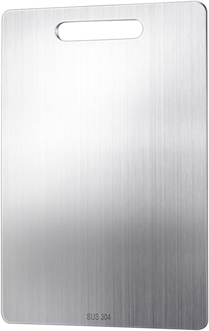 Stainless Steel Cutting Boards for Kitchen for Kneading, Meat, Fruit, Vegetables, Double-Sided Food Grade Cutting Board, 13x9.3 Inch, 2 Packs