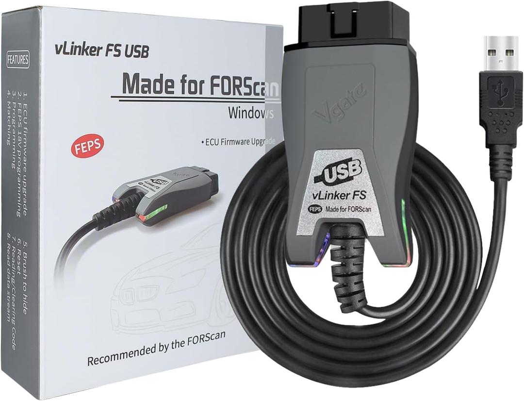 VGATE vLinker FS USB FORScan OBD2 Adapter for HS/MS-CAN Auto Switch, Wire OBD2 USB FORScan Adapter Code Readers & Scanner Diagnostic Tools