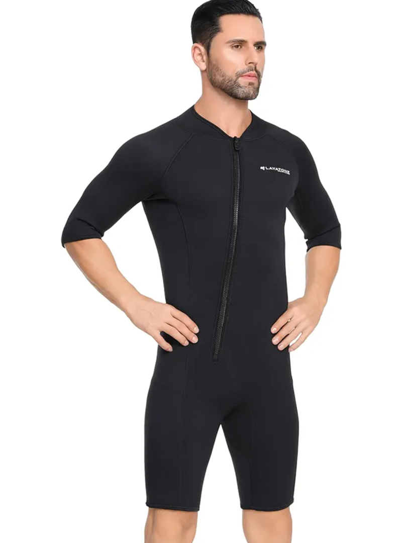 Layatone  Mens Full Body Front Zipper Wet Suits for Diving,Snorkeling Surfing Swimming Size XL