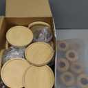 Baderke 12 Packs Propagation Vases for Plants Plastic Plant Propagation with Hole Lid and Bamboo Stand Growing in Water Hydroponic Home Office Desktop Vase Decoration