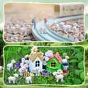 Amyhill 50 Pcs Mini Resin Lambs Tiny Goat Figurines Miniature Sheep Small Farm Animals Bulk for Spring Summer Christian DIY Micro Craft Planter Terrarium Garden First Communion Home Decor (White)