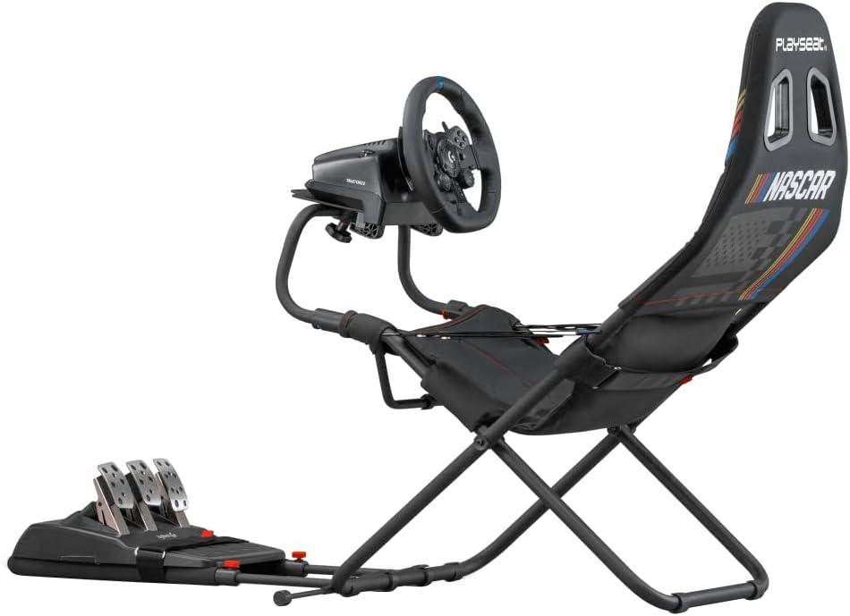 Playseat Challenge Sim Racing Cockpit | Foldable & Adjustable | For High Performance Sim Racing  Anywhere, Anytime| Supports all Steering Wheels & Pedals | For PC and Console | Nascar edition