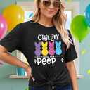 Easter Shirts for Women Cute Easter Shirt Cute Rabbit Graphic T-Shirt Bunny Shirt Easter Tops (Gray, M)