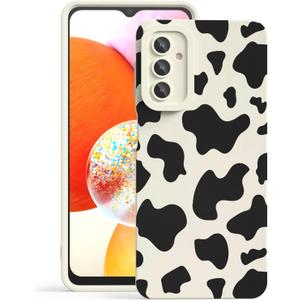 Case Compatible with Samsung Galaxy A14 5G, Cute Pretty Print Protective Silicone Case for Girls Women, Ultra-Thin Shockproof Soft Girly Phone Cover for Samsung A14 - Cow Print